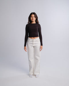 Studded Jeans — White — Front view