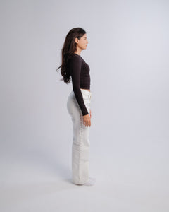 Studded Jeans — White — Side view