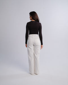 Studded Jeans — White — Back view